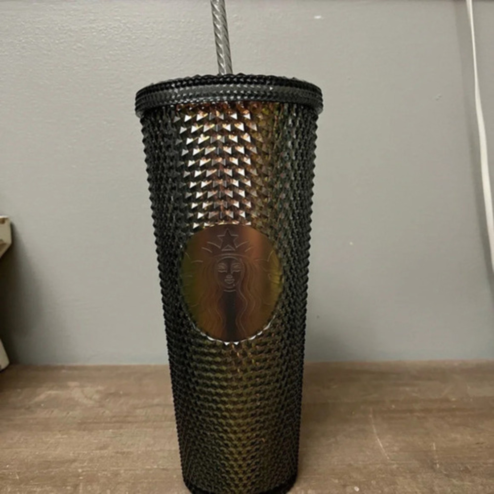 Starbucks Black Iridescent Studded Tumbler Cup Venti 24 oz NWOT